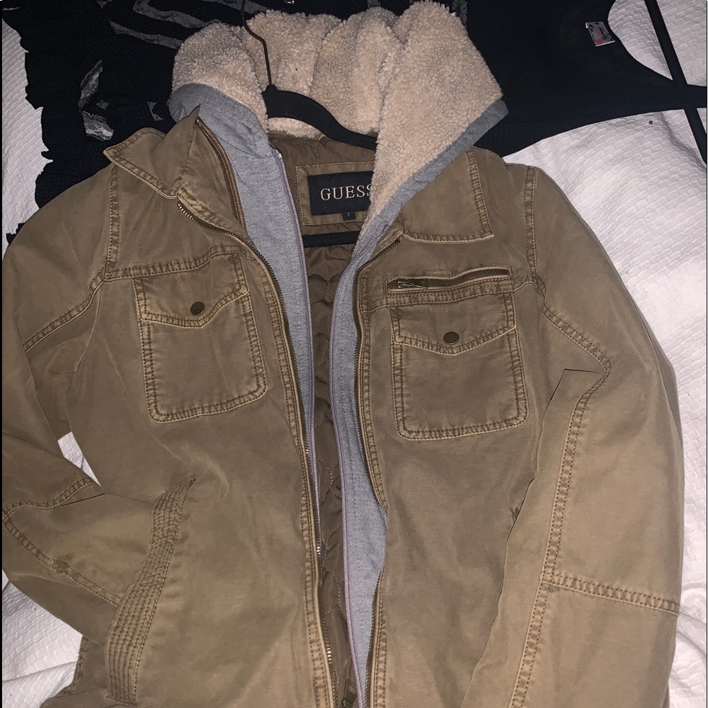 Denim with hood jacket